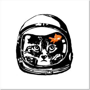 Space Cat and the Goldfish Posters and Art